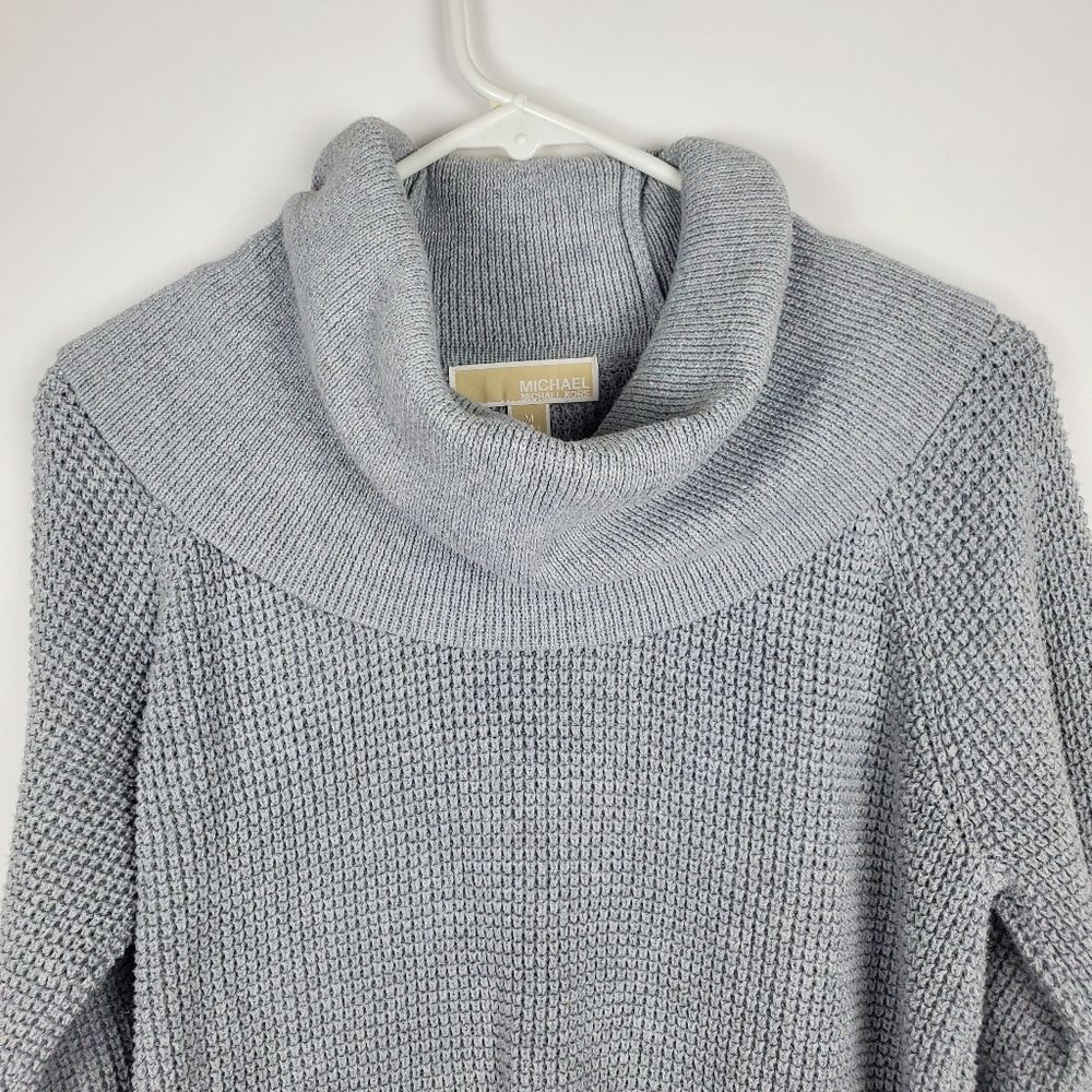 MICHAEL MICHAEL KORS Waffle Knit Sweater Cowl Turtleneck Pullover Oversized Fit - Picture 4 of 6